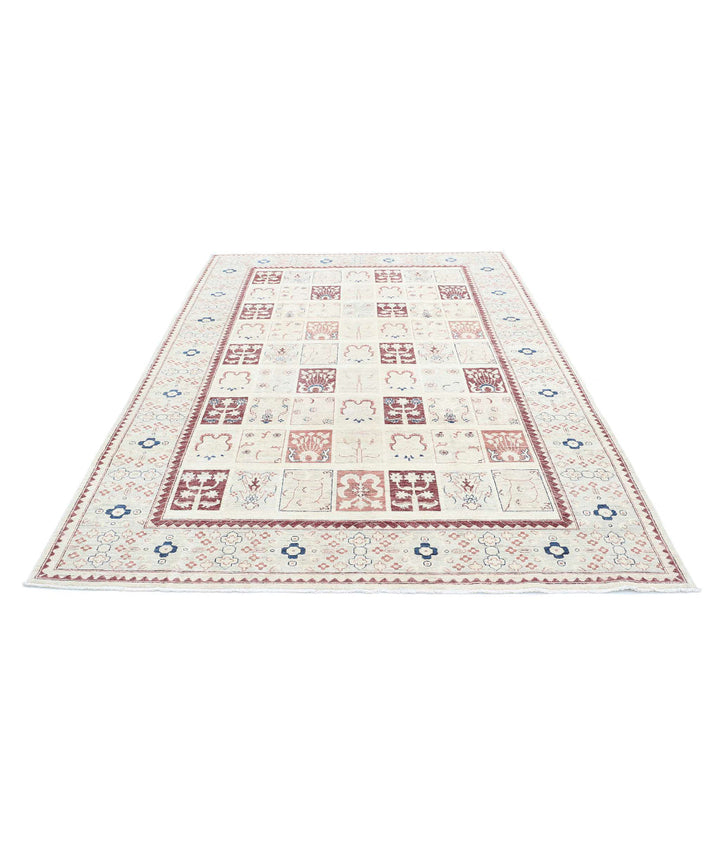 Afghan Bakhtiari Rug 6' 7" x 9' 10" Hand-Knotted | No. AT39061