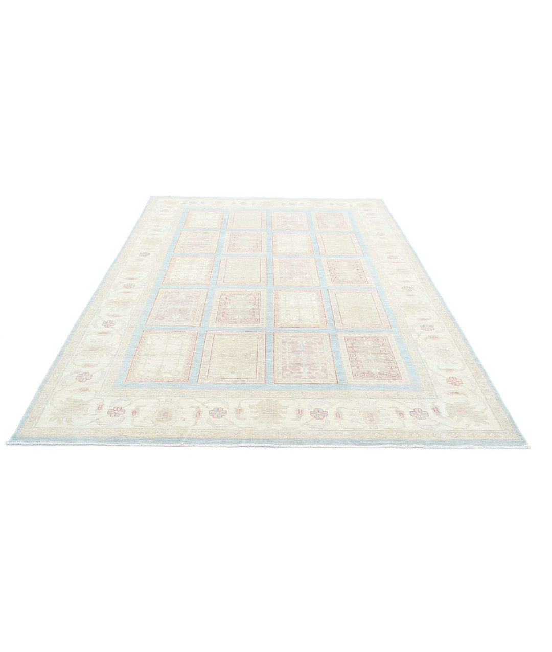 Afghan Bakhtiari Rug 6' 8" x 9' 10" Hand-Knotted | No. AT64863