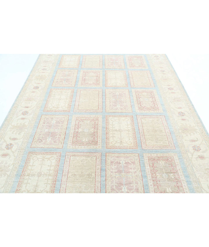 Afghan Bakhtiari Rug 6' 8" x 9' 10" Hand-Knotted | No. AT64863