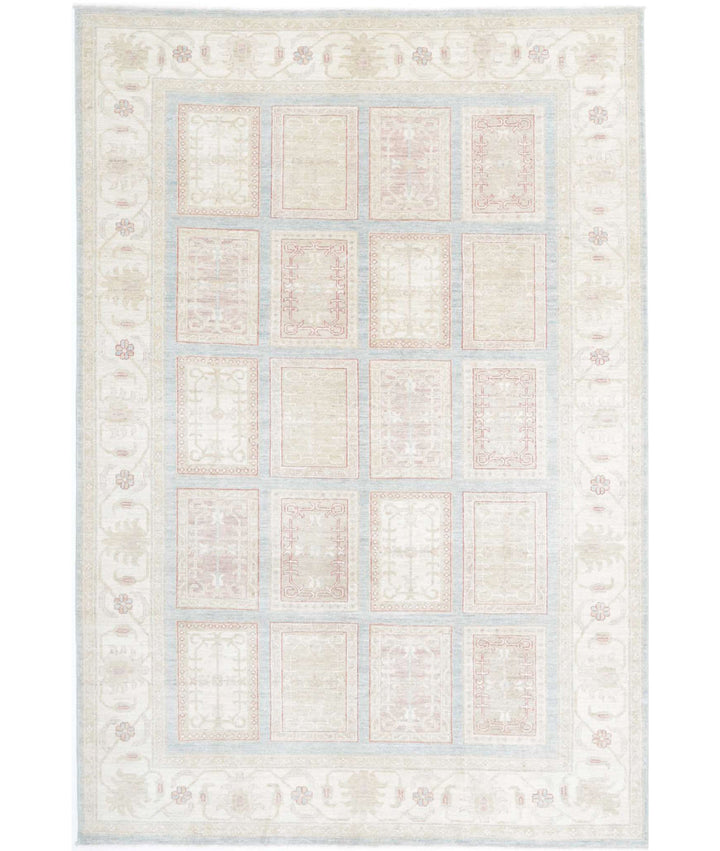 Afghan Bakhtiari Rug 6' 8" x 9' 10" Hand-Knotted | No. AT64863