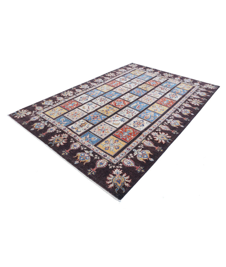 Afghan Bakhtiari Rug 6' 5" x 9' 8" Hand-Knotted | No. AT33238