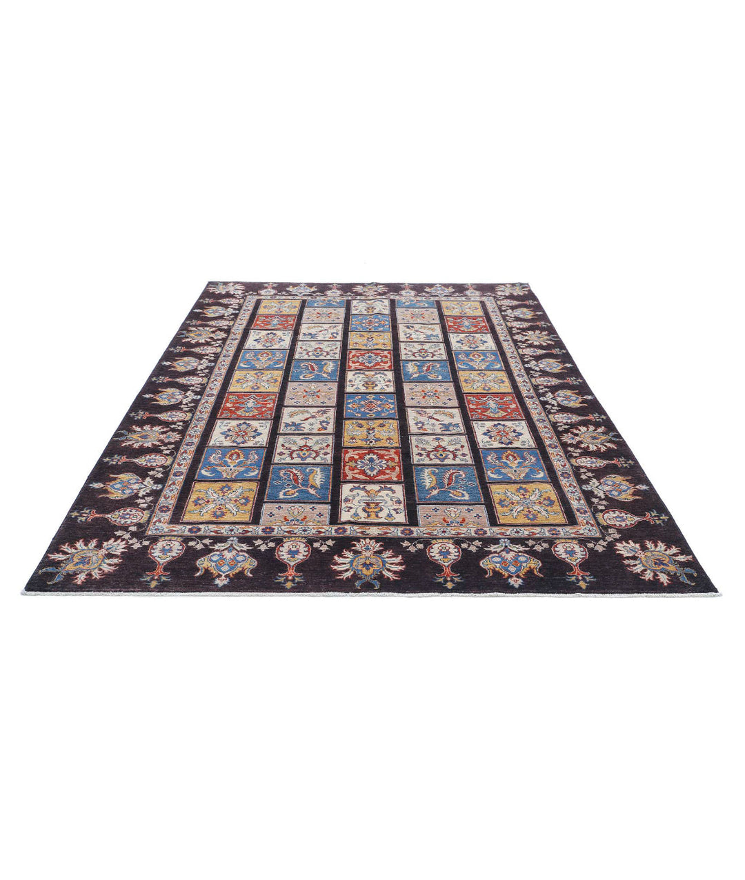 Afghan Bakhtiari Rug 6' 5" x 9' 8" Hand-Knotted | No. AT33238