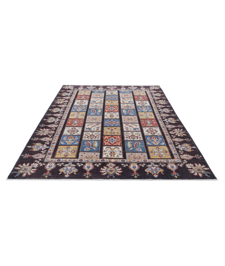 Afghan Bakhtiari Rug 6' 5" x 9' 8" Hand-Knotted | No. AT33238