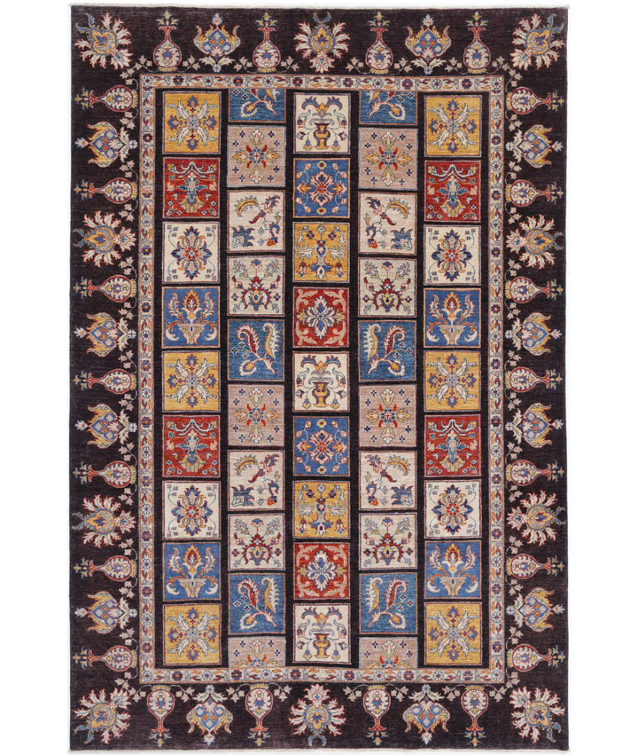 Afghan Bakhtiari Rug 6' 5" x 9' 8" Hand-Knotted | No. AT33238