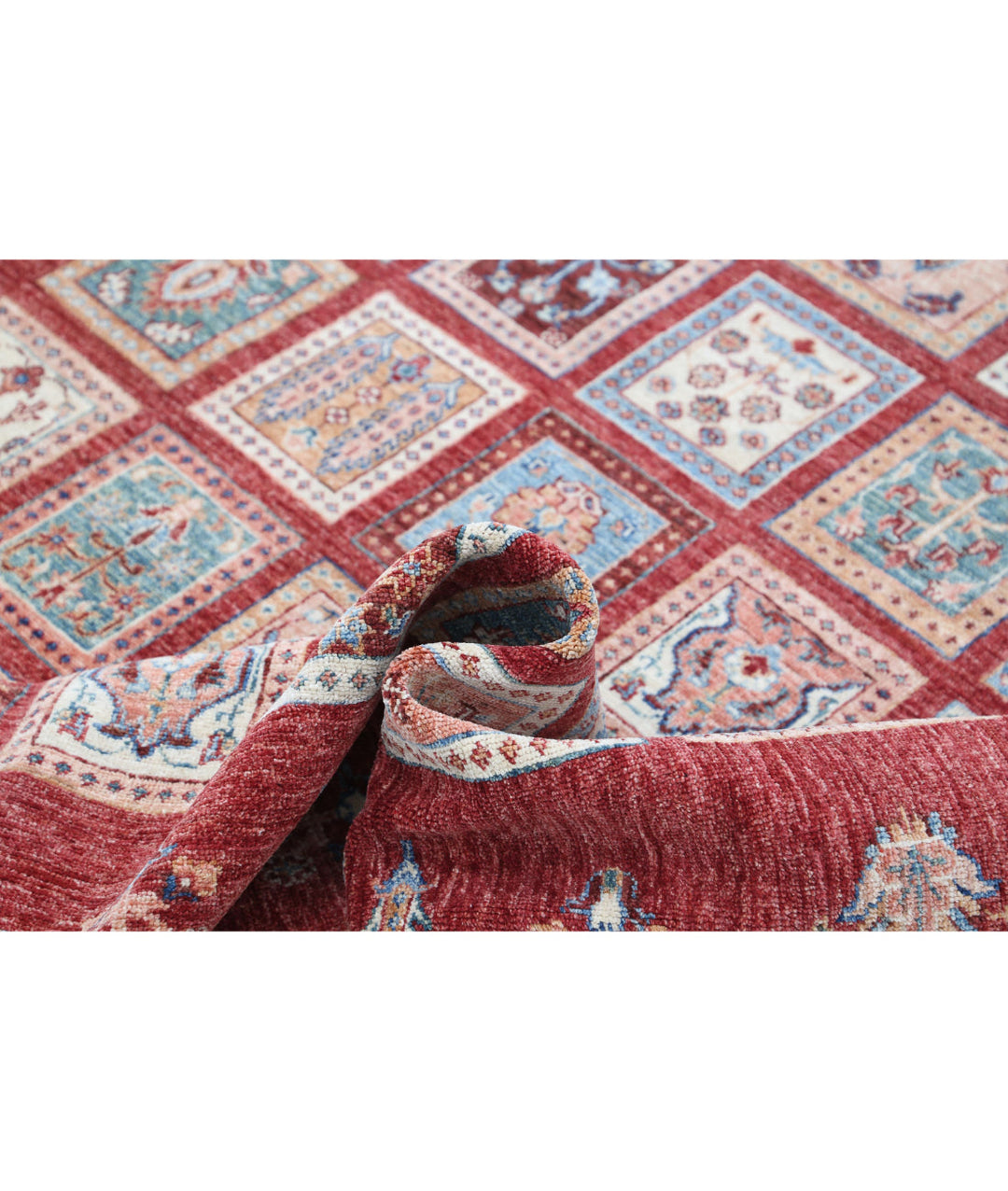 Red Afghan Bakhtiari Rug 5'7" x 7'8" Hand-Knotted | No. AT72266