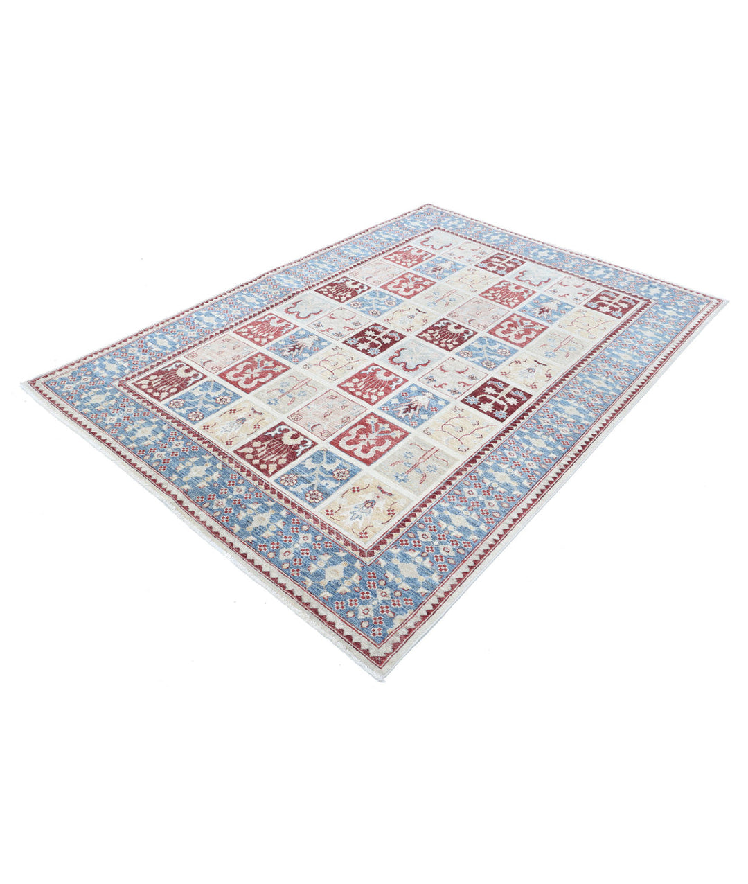 Grey Afghan Bakhtiari Rug 5'6" x 7'7" Hand-Knotted | No. AT82249