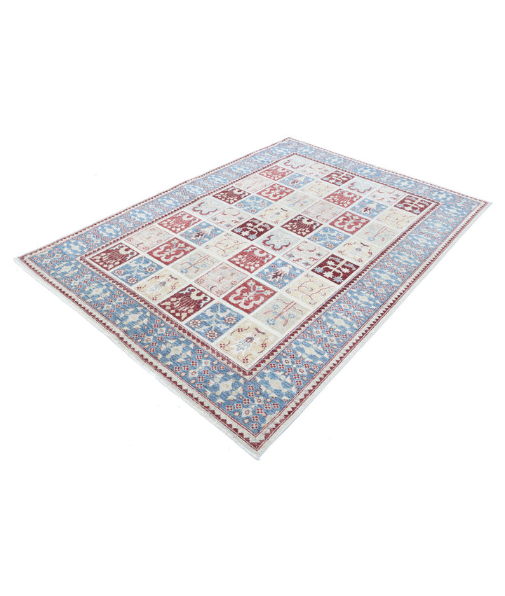 Grey Afghan Bakhtiari Rug 5'6" x 7'7" Hand-Knotted | No. AT82249