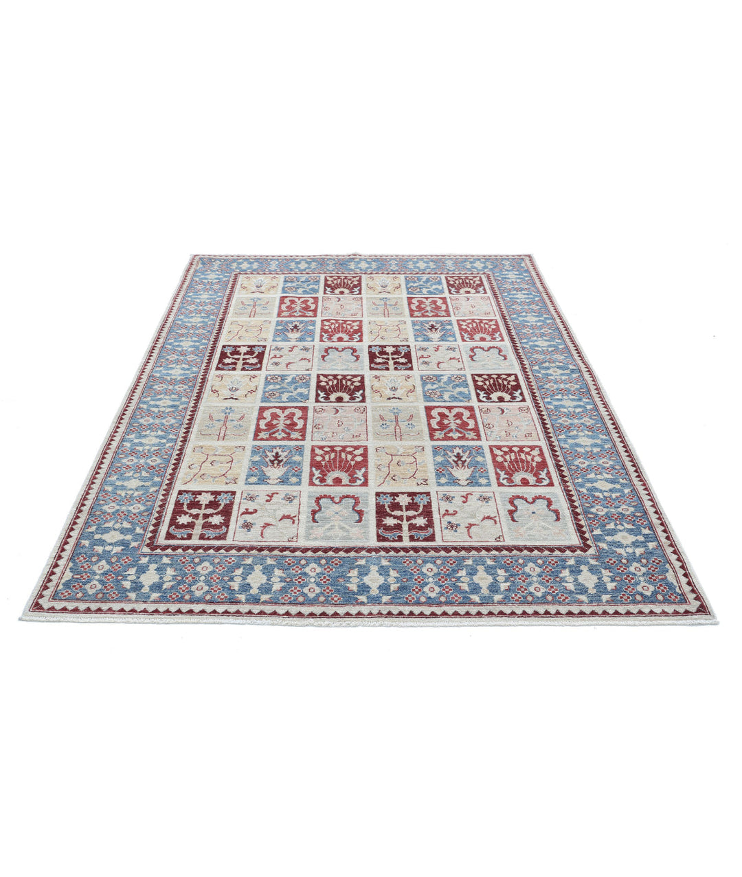 Grey Afghan Bakhtiari Rug 5'6" x 7'7" Hand-Knotted | No. AT82249