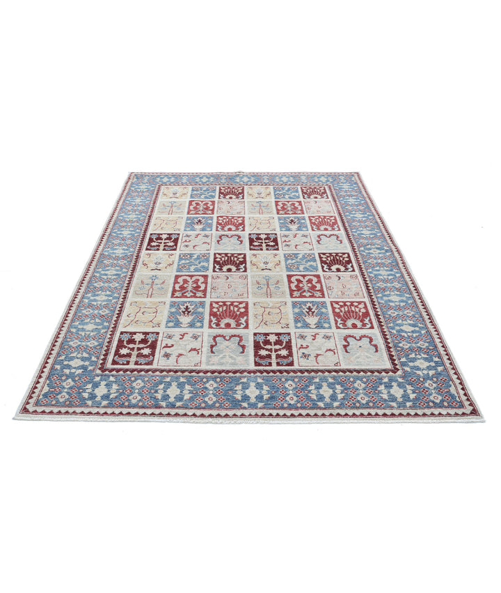 Grey Afghan Bakhtiari Rug 5'6" x 7'7" Hand-Knotted | No. AT82249