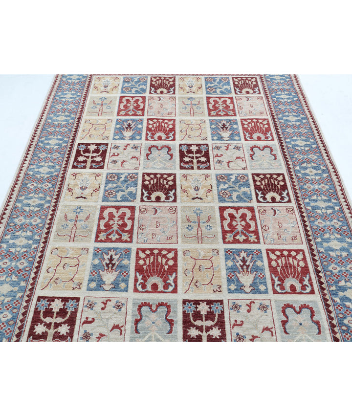 Grey Afghan Bakhtiari Rug 5'6" x 7'7" Hand-Knotted | No. AT82249