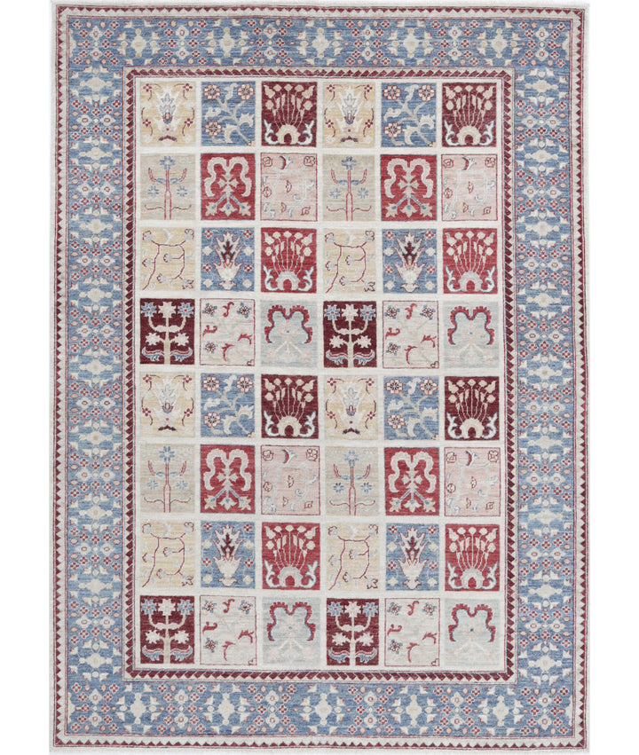 Grey Afghan Bakhtiari Rug 5'6" x 7'7" Hand-Knotted | No. AT82249
