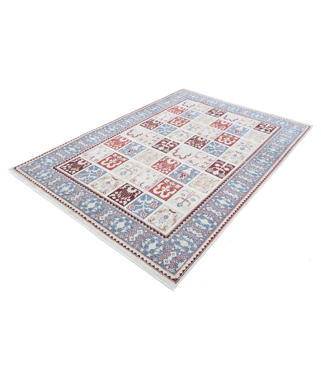 Grey Afghan Bakhtiari Rug 5' 7" x 8' 1" Hand-Knotted | No. AT21173