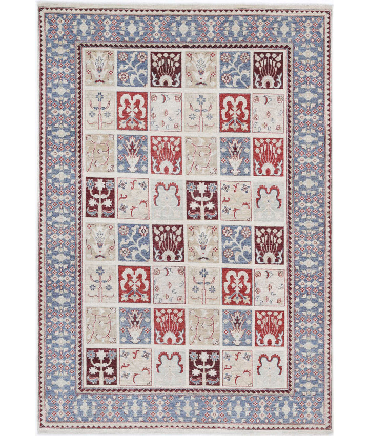 Grey Afghan Bakhtiari Rug 5' 7" x 8' 1" Hand-Knotted | No. AT21173