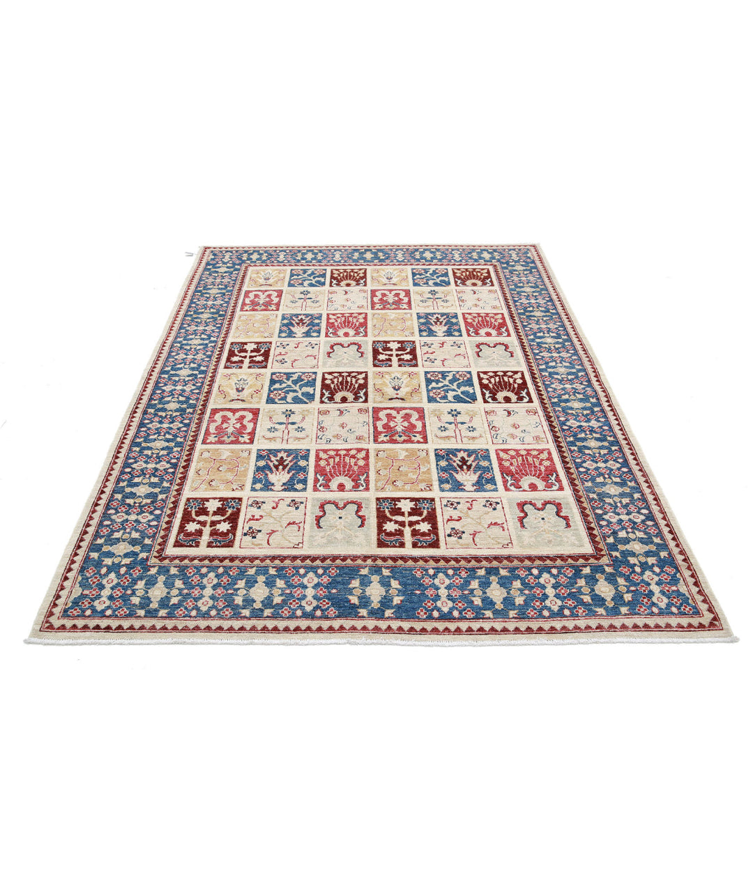 Grey Afghan Bakhtiari Rug 5' 7" x 7' 6" Hand-Knotted | No. AT47919