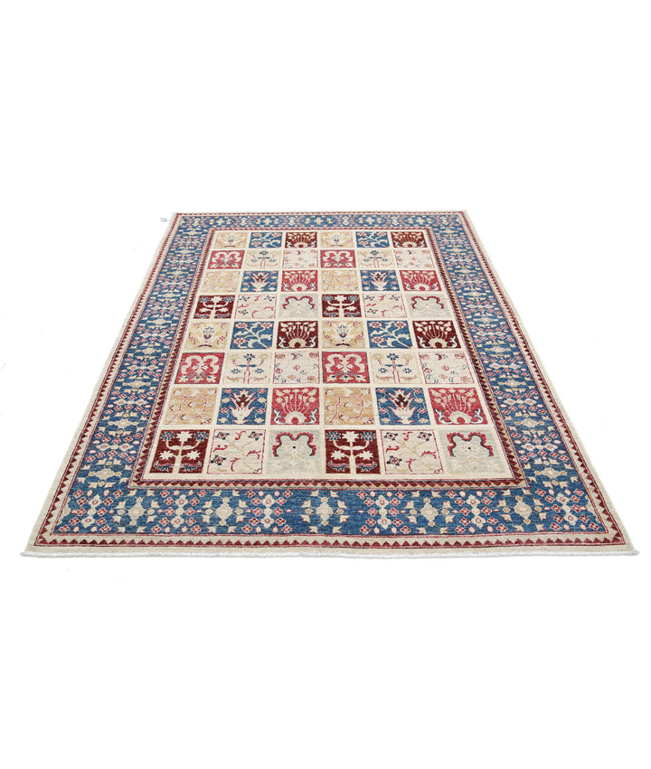 Grey Afghan Bakhtiari Rug 5' 7" x 7' 6" Hand-Knotted | No. AT47919