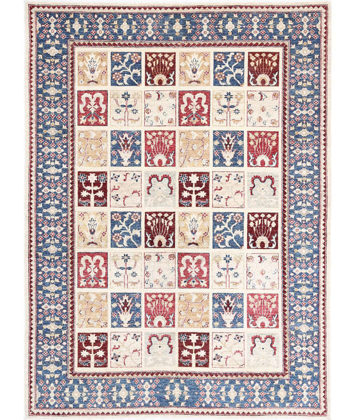 Grey Afghan Bakhtiari Rug 5' 7" x 7' 6" Hand-Knotted | No. AT47919