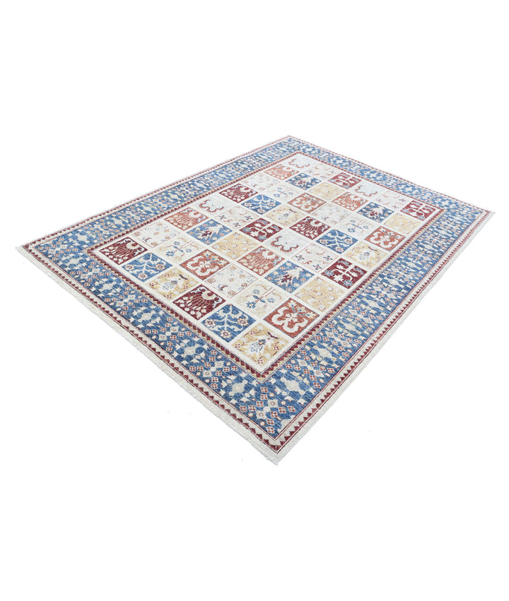 Grey Afghan Bakhtiari Rug 5' 7" x 7' 4" Hand-Knotted | No. AT27685