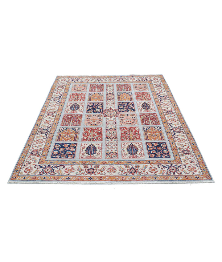 Afghan Bakhtiari Rug 4' 9" x 6' 5" Hand-Knotted | No. AT84866
