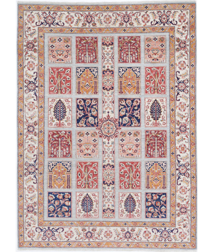 Afghan Bakhtiari Rug 4' 9" x 6' 5" Hand-Knotted | No. AT84866