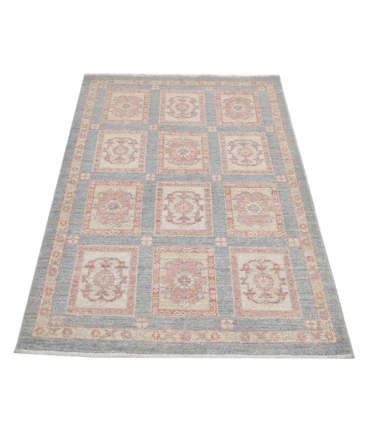 Grey Afghan Bakhtiari Rug 3' 2" x 4' 9" Hand-Knotted | No. AT23761