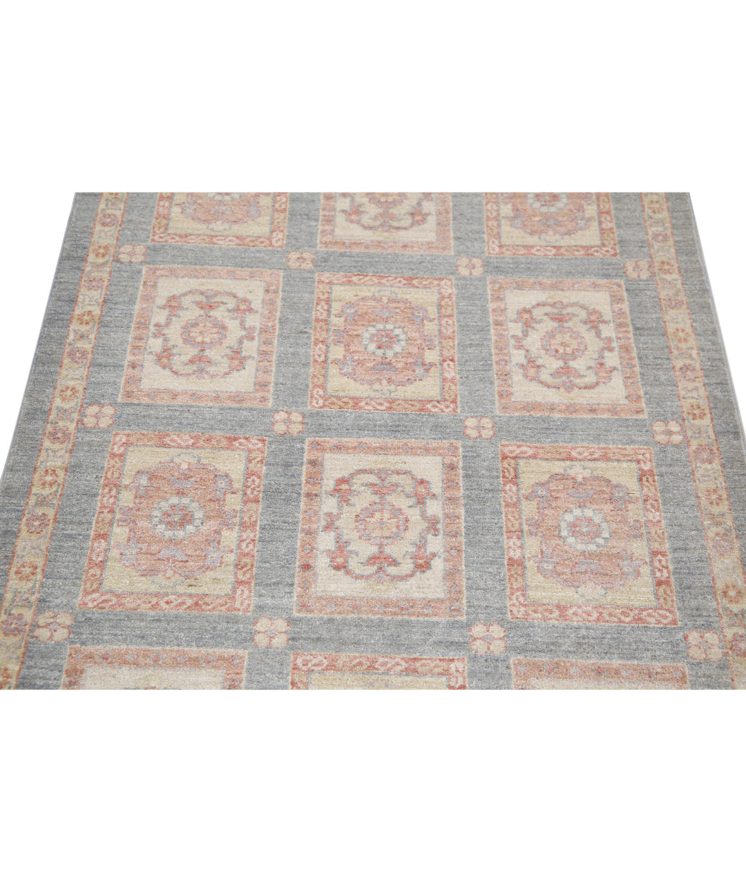 Grey Afghan Bakhtiari Rug 3' 2" x 4' 9" Hand-Knotted | No. AT23761
