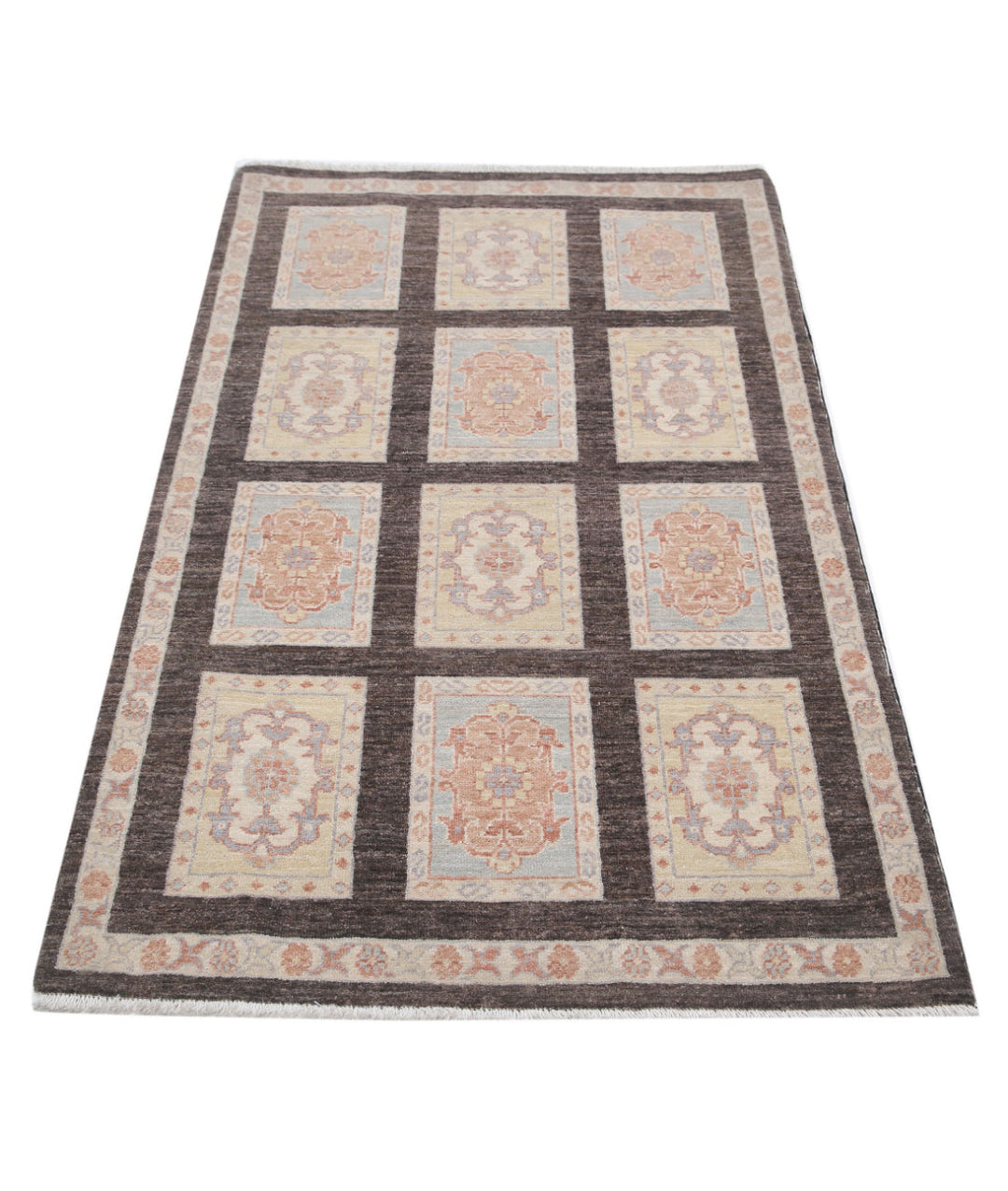 Brown Afghan Bakhtiari Rug 3' 3" x 5' 1" Hand-Knotted | No. AT65408