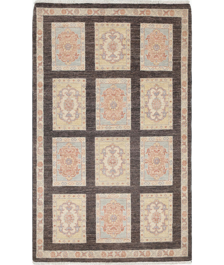 Brown Afghan Bakhtiari Rug 3' 3" x 5' 1" Hand-Knotted | No. AT65408