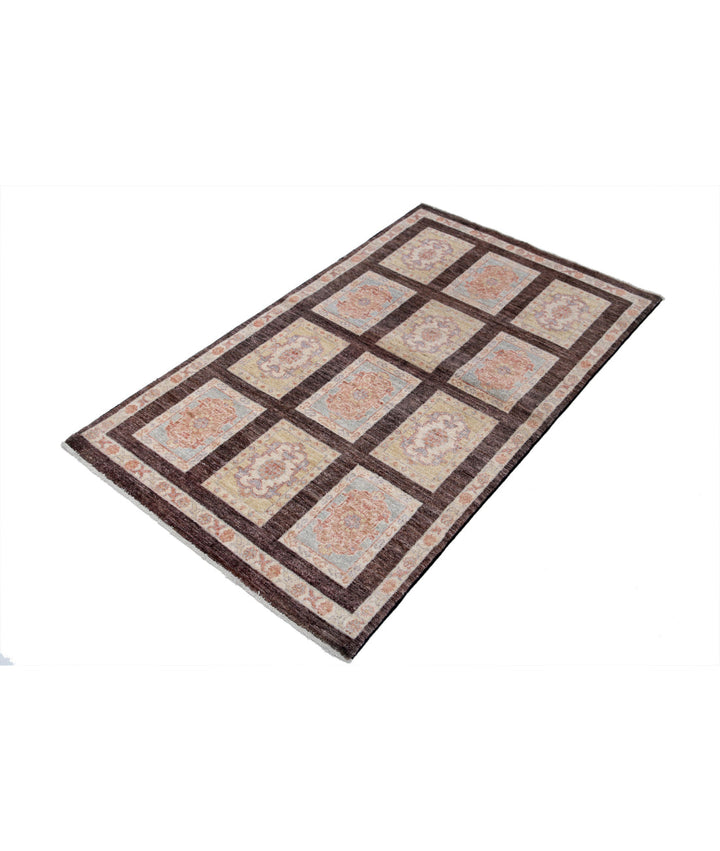 Brown Afghan Bakhtiari Rug 3' 0" x 5' 2" Hand-Knotted | No. AT34664