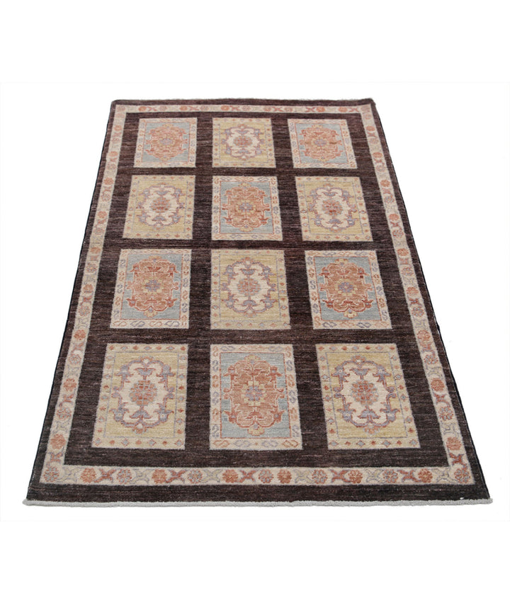Brown Afghan Bakhtiari Rug 3' 0" x 5' 2" Hand-Knotted | No. AT34664