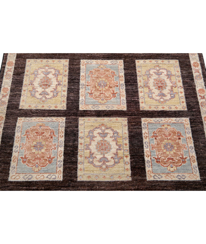 Brown Afghan Bakhtiari Rug 3' 0" x 5' 2" Hand-Knotted | No. AT34664
