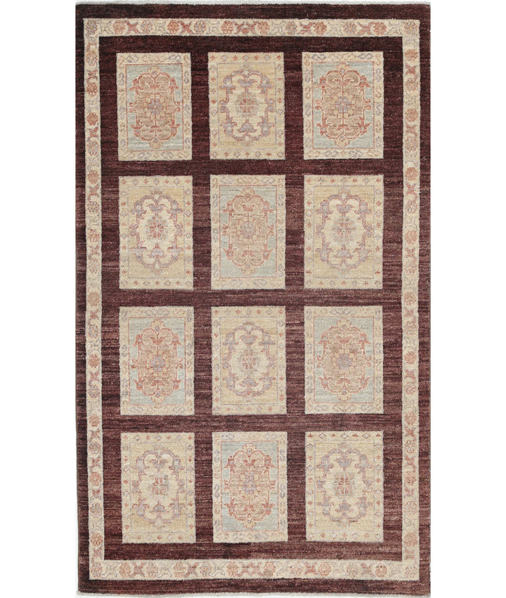 Brown Afghan Bakhtiari Rug 3' 0" x 5' 0" Hand-Knotted | No. AT50998