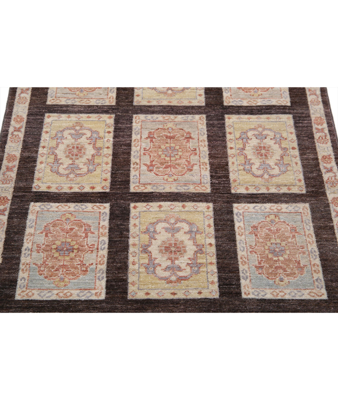 Brown Afghan Bakhtiari Rug 3' 0" x 4' 11" Hand-Knotted | No. AT45294