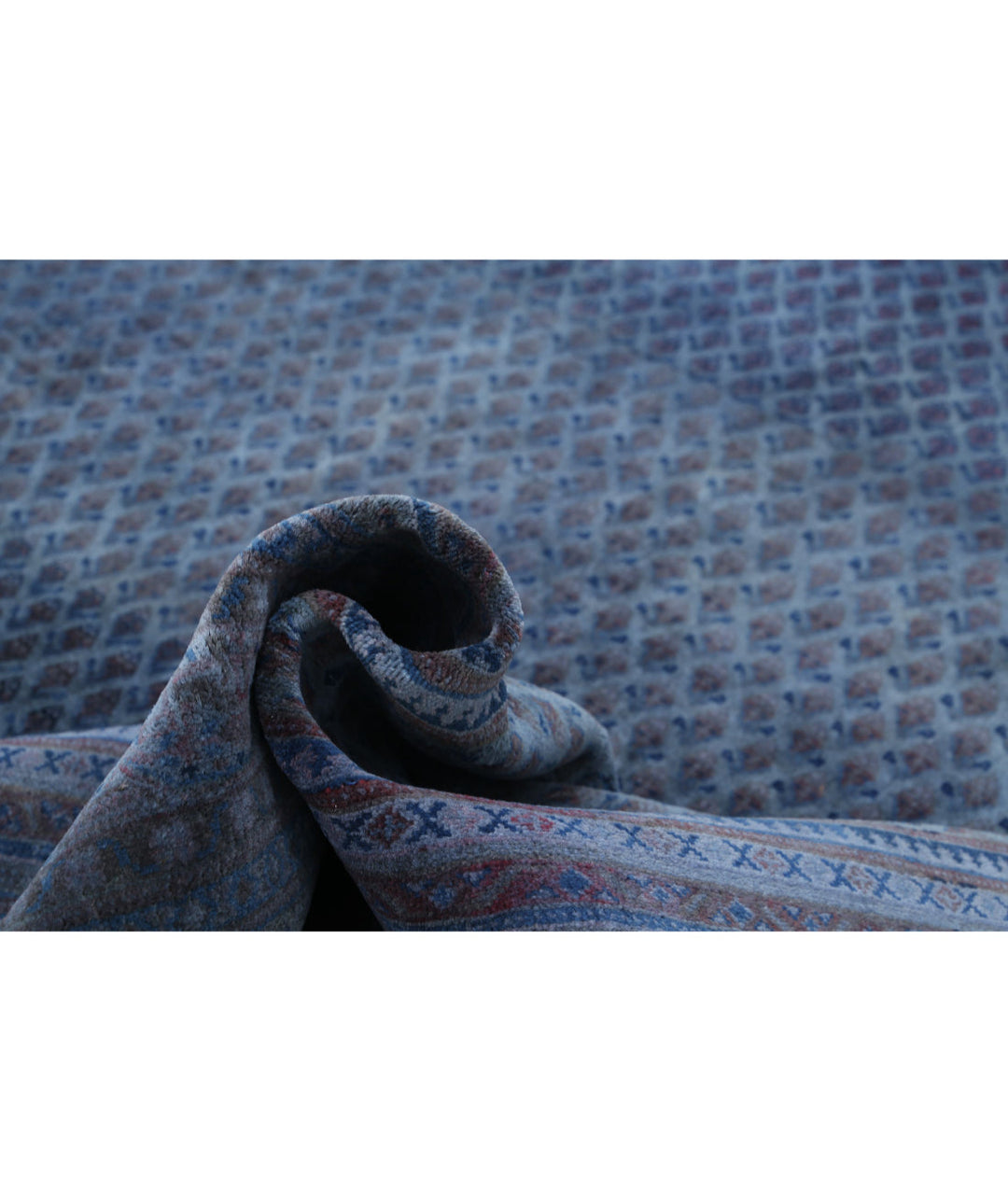 Blue Afghan Mir Saraband Rug 9'9" x 13'3" Hand-Knotted | No. AT89838