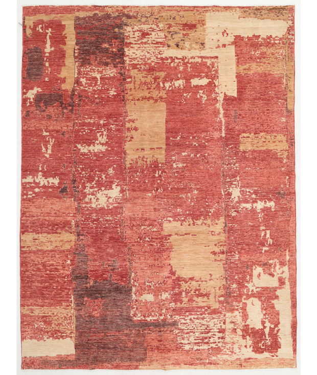 Hand Knotted Abstract Wool Rug 8'  10" x 11'  9" - No. AT19492