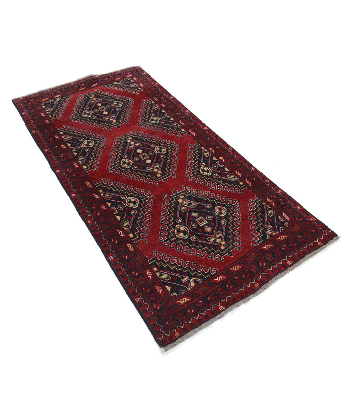 Afghan Baluch Runner Rug 3' 2" x 6' 5" Hand-Knotted | No. AT64944