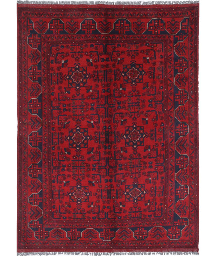 Afghan Khal Muhammadi Rug 5' 6" x 7' 5" Hand-Knotted | No. AT11183