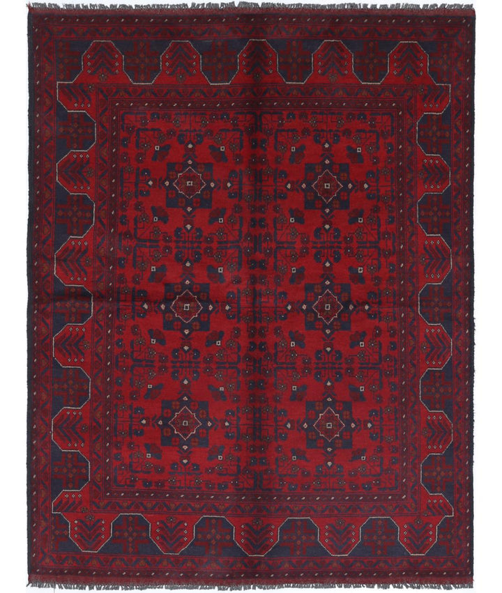 Afghan Khal Muhammadi Rug 4' 10" x 6' 4" Hand-Knotted | No. AT92007