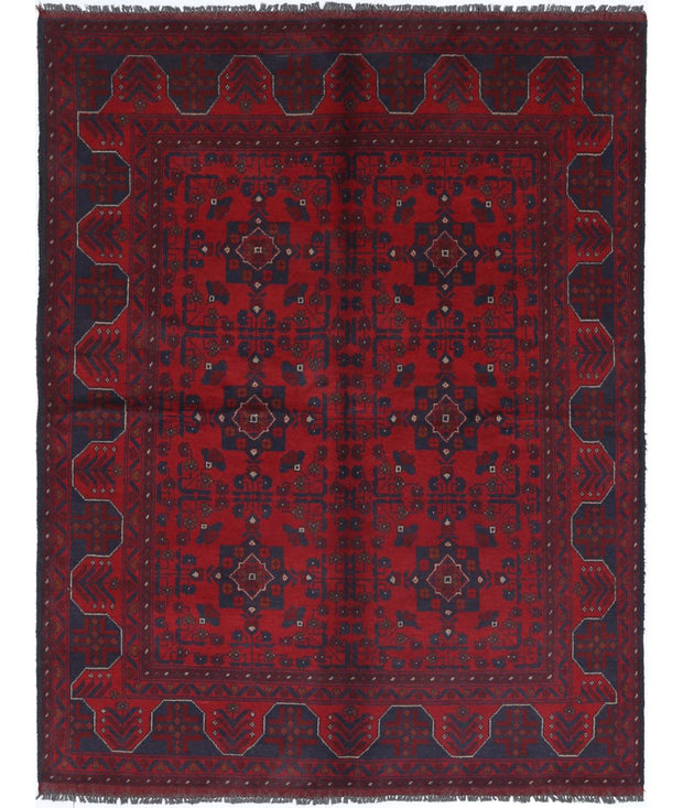 Hand Knotted Afghan Khal Muhammadi Wool Rug 4' 10" x 6' 4" - No. AT92007