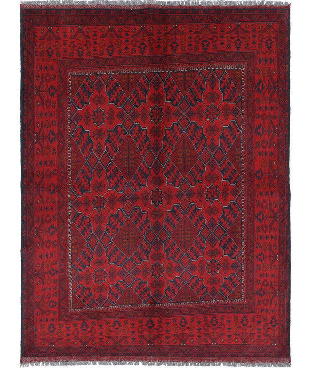 Hand Knotted Afghan Khal Muhammadi Wool Rug 4' 11" x 6' 6" - No. AT61692