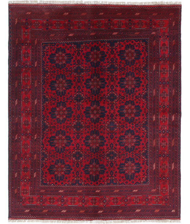 Hand Knotted Afghan Khal Muhammadi Wool Rug 4' 11" x 6' 4" - No. AT10604