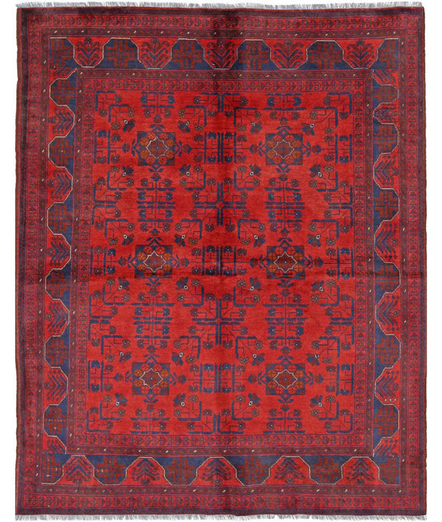 Hand Knotted Afghan Khal Muhammadi Wool Rug 4' 10" x 6' 4" - No. AT59151