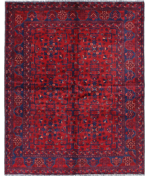 Hand Knotted Afghan Khal Muhammadi Wool Rug 4' 11" x 6' 4" - No. AT48743