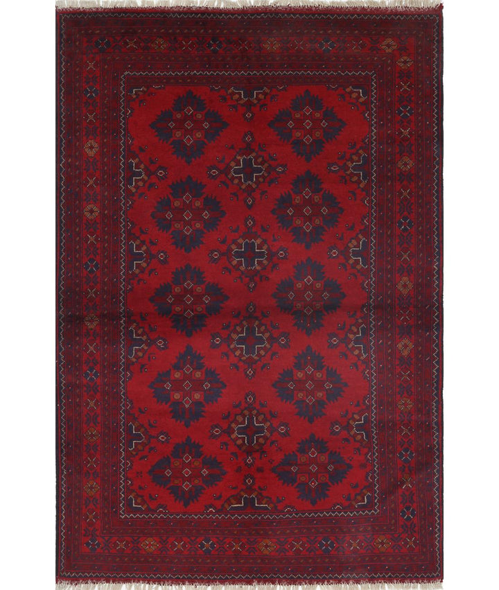 Afghan Khal Muhammadi Rug 4' 1" x 6' 1" Hand-Knotted | No. AT50338