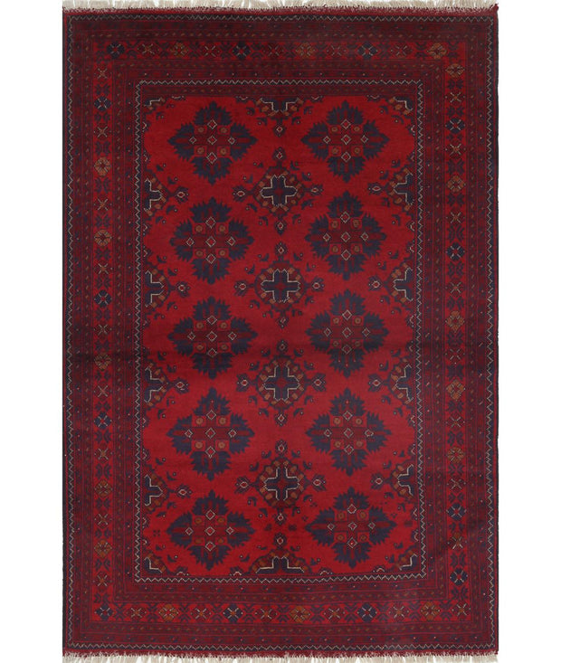 Hand Knotted Afghan Khal Muhammadi Wool Rug 4' 1" x 6' 1" - No. AT50338