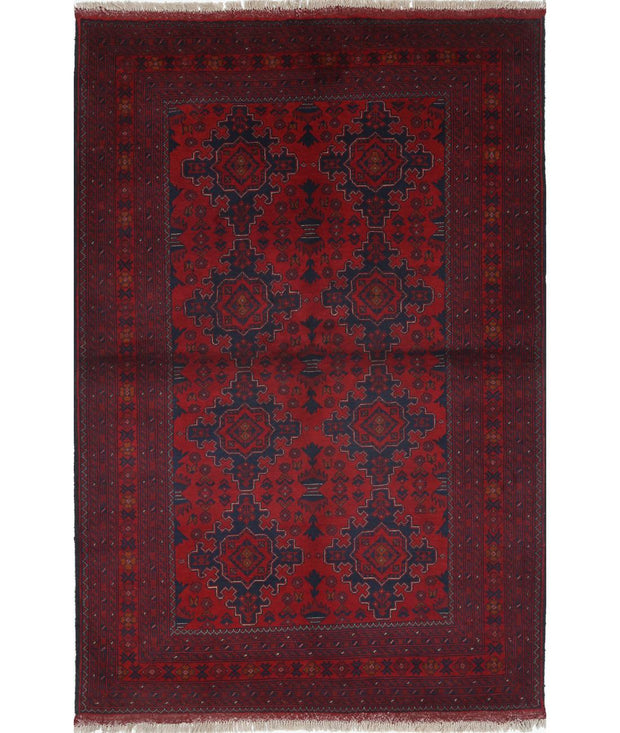 Hand Knotted Afghan Khal Muhammadi Wool Rug 4' 3" x 6' 4" - No. AT17732