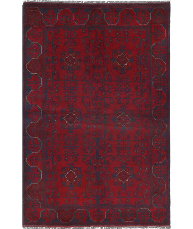 Hand Knotted Afghan Khal Muhammadi Wool Rug 4' 2" x 6' 5" - No. AT31908