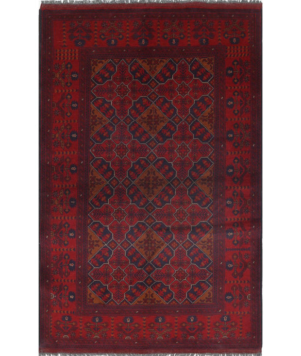 Hand Knotted Afghan Khal Muhammadi Wool Rug 4' 0" x 6' 4" - No. AT79010
