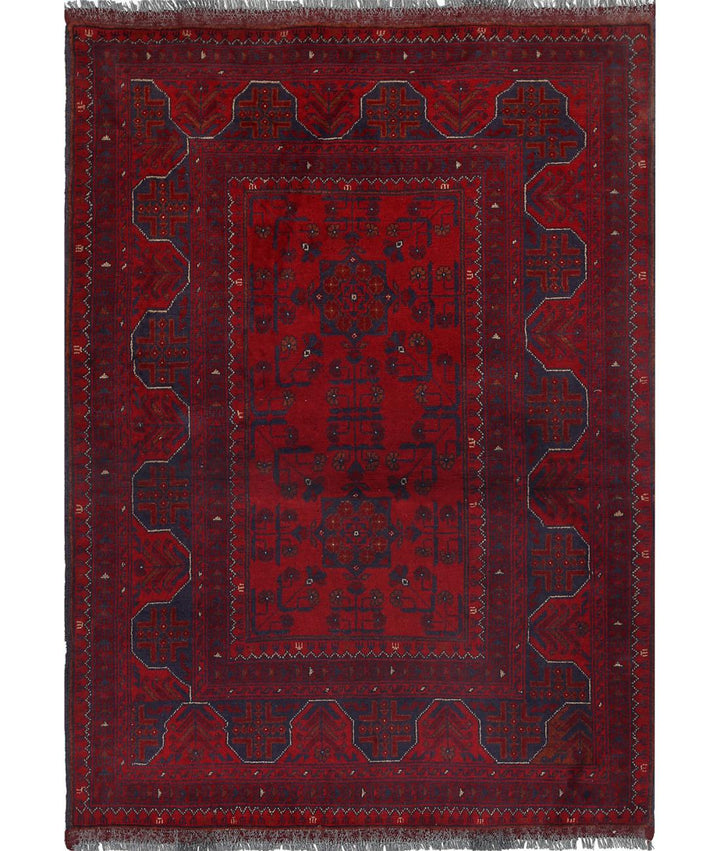 Afghan Khal Muhammadi Rug 3' 6" x 4' 10" Hand-Knotted | No. AT95066