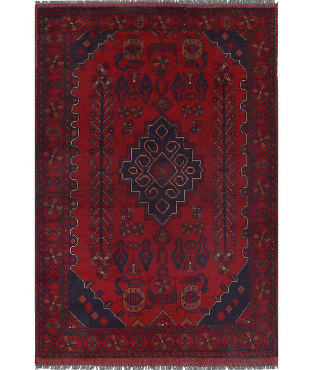 Hand Knotted Afghan Khal Muhammadi Wool Rug 3' 3" x 5' 0" - No. AT38866