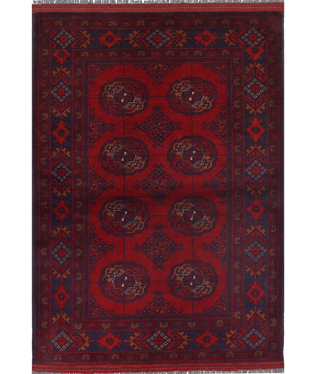 Hand Knotted Afghan Khal Muhammadi Wool Rug 3' 6" x 5' 0" - No. AT25414